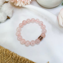 Load image into Gallery viewer, Rose Quartz Crystal Bracelet (Rose Gold Spacer)