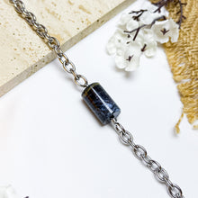 Load image into Gallery viewer, Pietersite Cylinder 304 Stainless Steel Chain Crystal Bracelet
