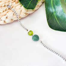 Load image into Gallery viewer, Double Wealth Magnet (Arizona Peridot Mini Heart, Green Aventurine) Tennis Chain Crystal Bracelet
