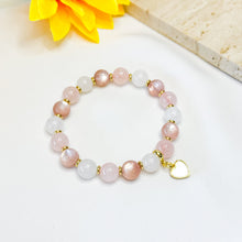 Load image into Gallery viewer, Peach Honey (Rose Quartz, Pink Mica, Icy White Jade) Crystal Bracelet (Copy)