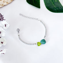 Load image into Gallery viewer, Double Wealth Magnet (Arizona Peridot Mini Heart, Green Aventurine) Tennis Chain Crystal Bracelet