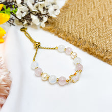 Load image into Gallery viewer, Princess Ethereal (Rose Quartz, Rainbow Moonstone, Pearl) Crystal Signature Chain Bracelet