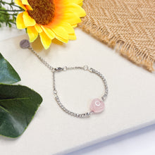 Load image into Gallery viewer, Rose Quartz Heart Tennis Chain Crystal Bracelet (Ameliorate's Signature)