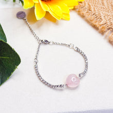 Load image into Gallery viewer, Rose Quartz Heart Tennis Chain Crystal Bracelet (Ameliorate's Signature)