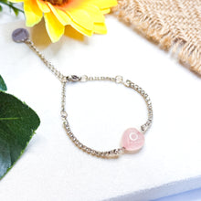 Load image into Gallery viewer, Rose Quartz Heart Tennis Chain Crystal Bracelet (Ameliorate's Signature)