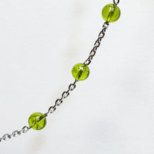 Load image into Gallery viewer, Peridot Stainless Steel Chain Crystal Bracelet