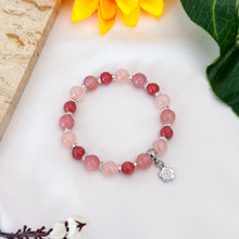 Load image into Gallery viewer, Princess Blush (Rose Quartz, Rhodonite, Yan Yuan Agate) Crystal Bracelet