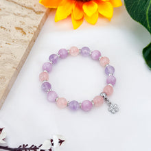 Load image into Gallery viewer, Periwinkle (Kunzite, Rose Quartz, Lavender Quartz) Crystal Crystal Bracelet