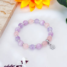 Load image into Gallery viewer, Periwinkle (Kunzite, Rose Quartz, Lavender Quartz) Crystal Crystal Bracelet