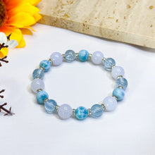 Load image into Gallery viewer, Sea Blue (Larimar, Blue Topaz, Blue Chalcedony) Crystal Bracelet