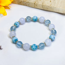 Load image into Gallery viewer, Sea Blue (Larimar, Blue Topaz, Blue Chalcedony) Crystal Bracelet