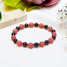 Load image into Gallery viewer, Mini Cherry (Garnet, Rhodonite) Crystal Bracelet