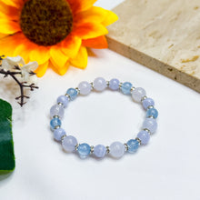Load image into Gallery viewer, Mini Ocean (Santa Maria Aquamarine, Blue Chalcedony, Blue Lace Agate) Crystal Bracelet