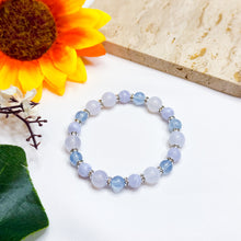 Load image into Gallery viewer, Mini Ocean (Santa Maria Aquamarine, Blue Chalcedony, Blue Lace Agate) Crystal Bracelet