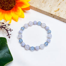Load image into Gallery viewer, Mini Ocean (Santa Maria Aquamarine, Blue Chalcedony, Blue Lace Agate) Crystal Bracelet
