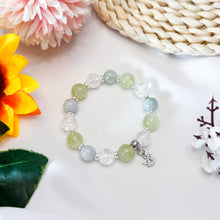 Load image into Gallery viewer, Tinkerbell (Green Jade, Prehnite, Frosted Clear Quartz) Crystal Bracelet