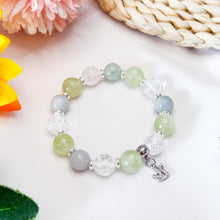 Load image into Gallery viewer, Tinkerbell (Green Jade, Prehnite, Frosted Clear Quartz) Crystal Bracelet
