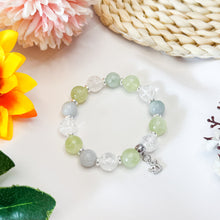Load image into Gallery viewer, Tinkerbell (Green Jade, Prehnite, Frosted Clear Quartz) Crystal Bracelet