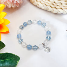 Load image into Gallery viewer, Ocean Fairy (Santa Maria Aquamarine, Blue Topaz, Crackled Clear Quartz) Crystal Bracelet