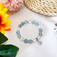 Load image into Gallery viewer, Ocean Fairy (Santa Maria Aquamarine, Blue Topaz, Crackled Clear Quartz) Crystal Bracelet