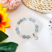Load image into Gallery viewer, Ocean Fairy (Santa Maria Aquamarine, Blue Topaz, Crackled Clear Quartz) Crystal Bracelet
