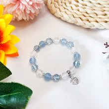 Load image into Gallery viewer, Ocean Fairy (Santa Maria Aquamarine, Blue Topaz, Crackled Clear Quartz) Crystal Bracelet