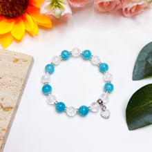 Load image into Gallery viewer, Amazonite (Peru) x Crackled Clear Quartz Crystal Bracelet