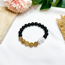 Load image into Gallery viewer, Copper Rutilated Quartz x Black Agate Crystal Bracelet