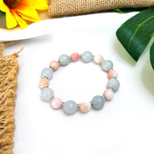 Load image into Gallery viewer, Green Jade x Pink Conch (Queen Shell) Crystal Bracelet