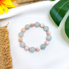 Load image into Gallery viewer, Green Jade x Pink Conch (Queen Shell) Crystal Bracelet