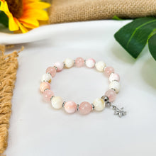 Load image into Gallery viewer, Vanilla Rose (Rose Quartz, Cream Trochus, Pink Conch) Crystal Bracelet