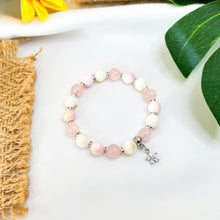 Load image into Gallery viewer, Vanilla Rose (Rose Quartz, Cream Trochus, Pink Conch) Crystal Bracelet
