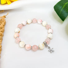 Load image into Gallery viewer, Vanilla Rose (Rose Quartz, Cream Trochus, Pink Conch) Crystal Bracelet