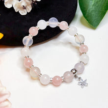 Load image into Gallery viewer, Pink Cherry Blossom (Rose Quartz, White Jade, Chalcedony) Crystal Bracelet