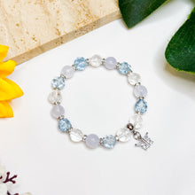 Load image into Gallery viewer, Elsa (Faceted Blue Topaz, Blue Chalcedony, Crackled Clear Quatz) Crystal Bracelet