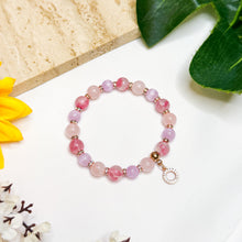 Load image into Gallery viewer, Rosy Dusk Crystal Bracelet (Rose Quartz, Sakura Rhodonite, Kunzite)