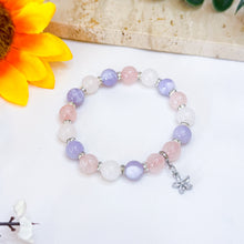 Load image into Gallery viewer, Rose Berry Milk (Rose Quartz, Lavender Milky Amethyst, White Jade) Crystal Bracelet