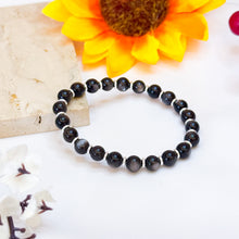 Load image into Gallery viewer, Mini Silver Sheen Obsidian Crystal Bracelet