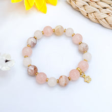 Load image into Gallery viewer, Rose Mochi (Rose Quartz, Sakura Agate, Icy White Jade) Crystal Bracelet