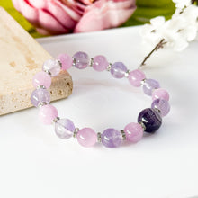 Load image into Gallery viewer, Lilac Mulberry (Chevron Amethyst, Kunzite, Lavender Quartz Crystal Bracelet