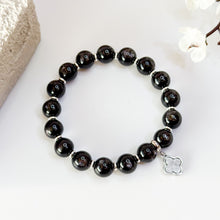 Load image into Gallery viewer, Hypersthene (God of Fortune) w/ S925 Meteorite Charm (Sweden) Crystal Bracelet
