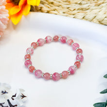 Load image into Gallery viewer, Scarlet Sakura Crystal Bracelet (Sakura Rhodonite, Yan Yuan Agate)