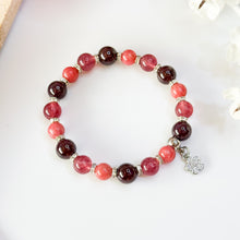 Load image into Gallery viewer, Sweet Berry (Natural Starlight Garnet, Strawberry Quartz, Rhodonite) Crystal Bracelet