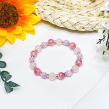 Load image into Gallery viewer, Rosy Dusk Crystal Bracelet (Rose Quartz, Sakura Rhodonite, Kunzite)