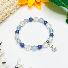 Load image into Gallery viewer, Pacific Blue (Tanzanite, Aquamarine, Clear Quartz) Crystal Bracelet