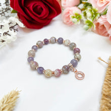 Load image into Gallery viewer, Pink Tourmaline (Rose Gold Circle Charm) Crystal Bracelet