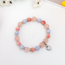 Load image into Gallery viewer, Blue Rose (Blue Lace Agate, Rose Quartz, Pink Opal) Crystal Bracelet