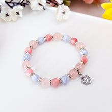 Load image into Gallery viewer, Blue Rose (Blue Lace Agate, Rose Quartz, Pink Opal) Crystal Bracelet