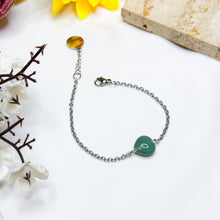 Load image into Gallery viewer, Green Aventurine Mini Heart Stainless Steel Chain Bracelet