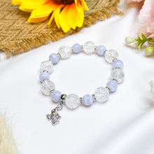 Load image into Gallery viewer, Blue Lace Agate x Frosted Quartz Crystal Bracelet
